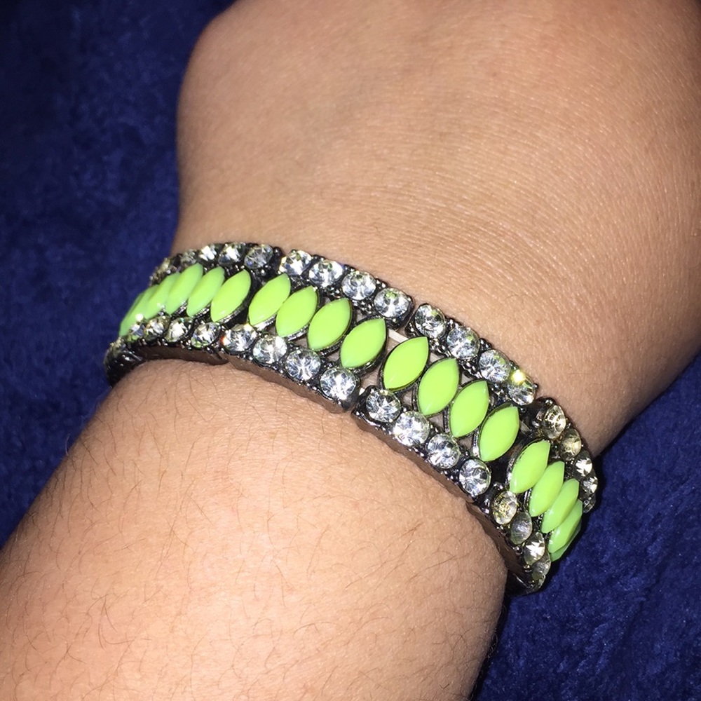 Lime green w/ rhinestone bracelet